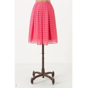 [Maeve] Lawn Party Skirt Pink Summer Twirl Anthro